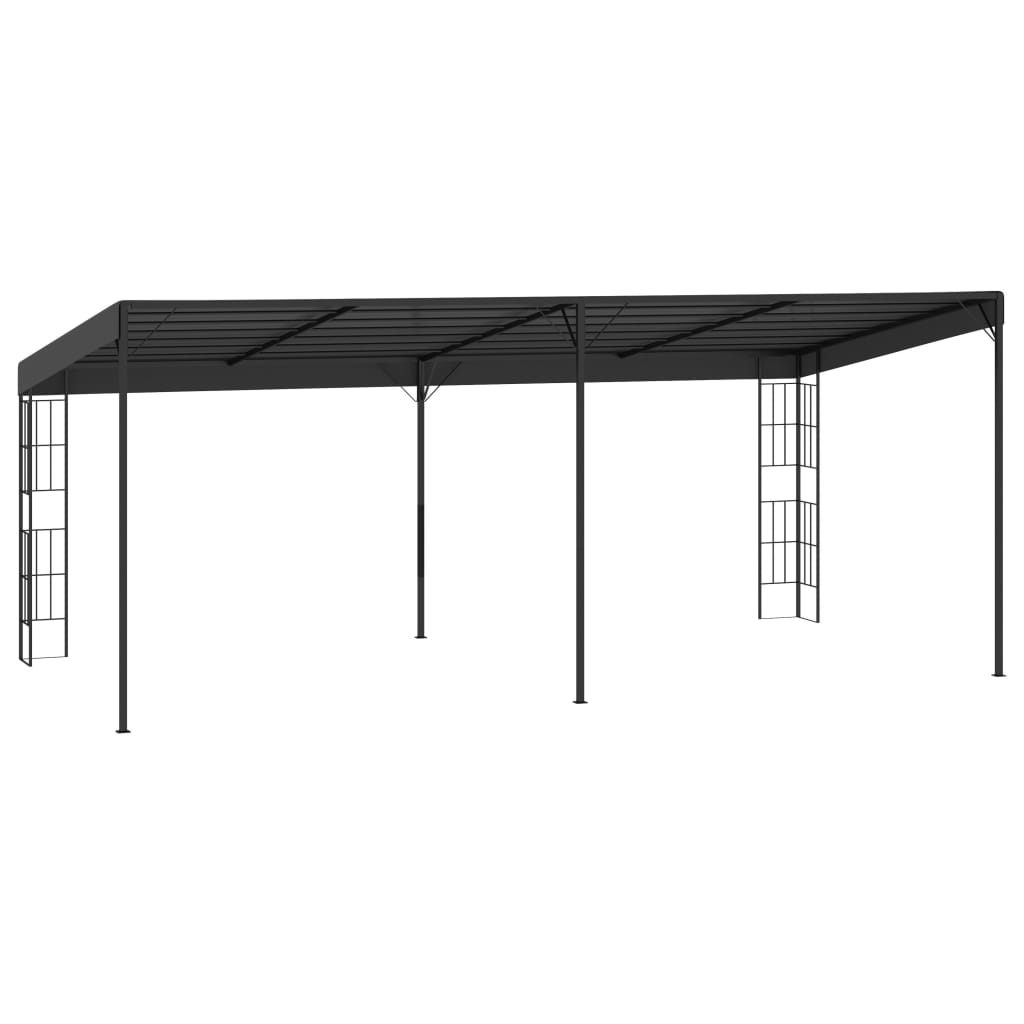 Tonnelle murale 3x6 m en tissu anthracite