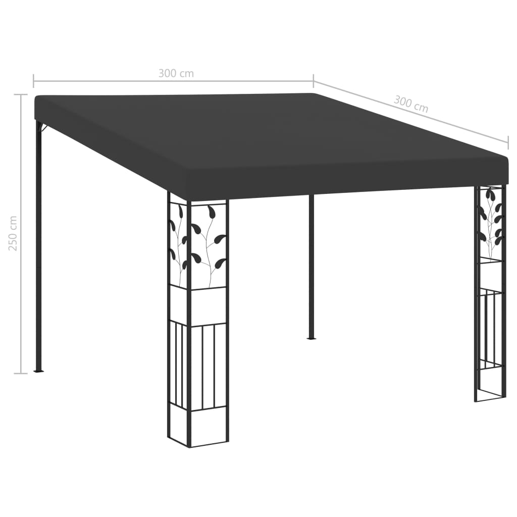 Pavillon mural 3x3x2,5 m anthracite