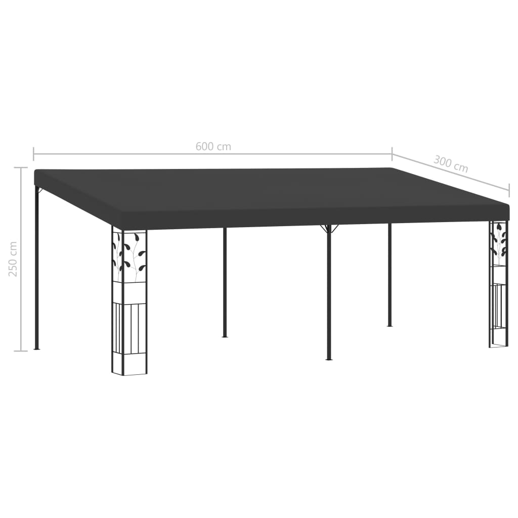 Pavillon mural 6x3x0,5 m anthracite
