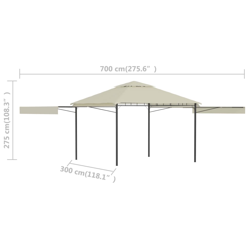 Tonnelle à double toit allongé 3x3x2,75 cm 180 g/m²