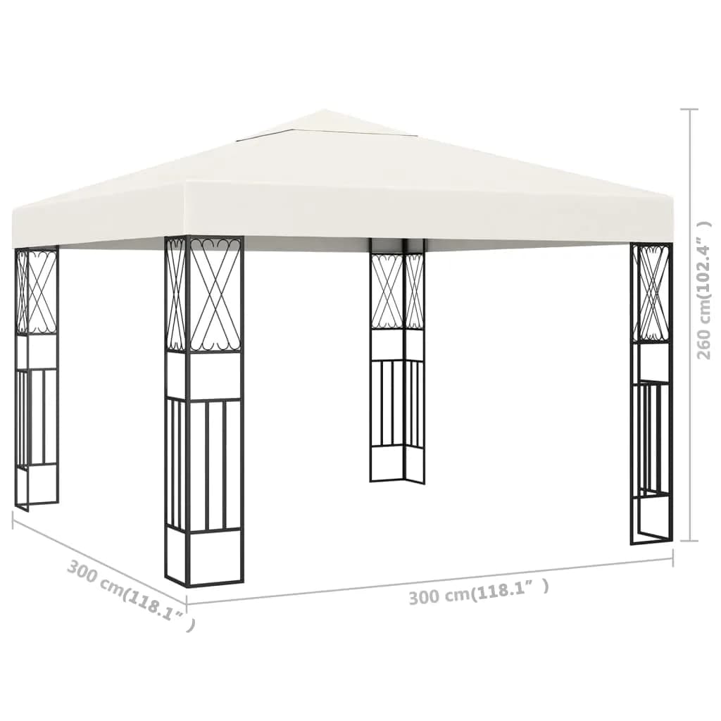 Gazebo 3×3 m tissu crème