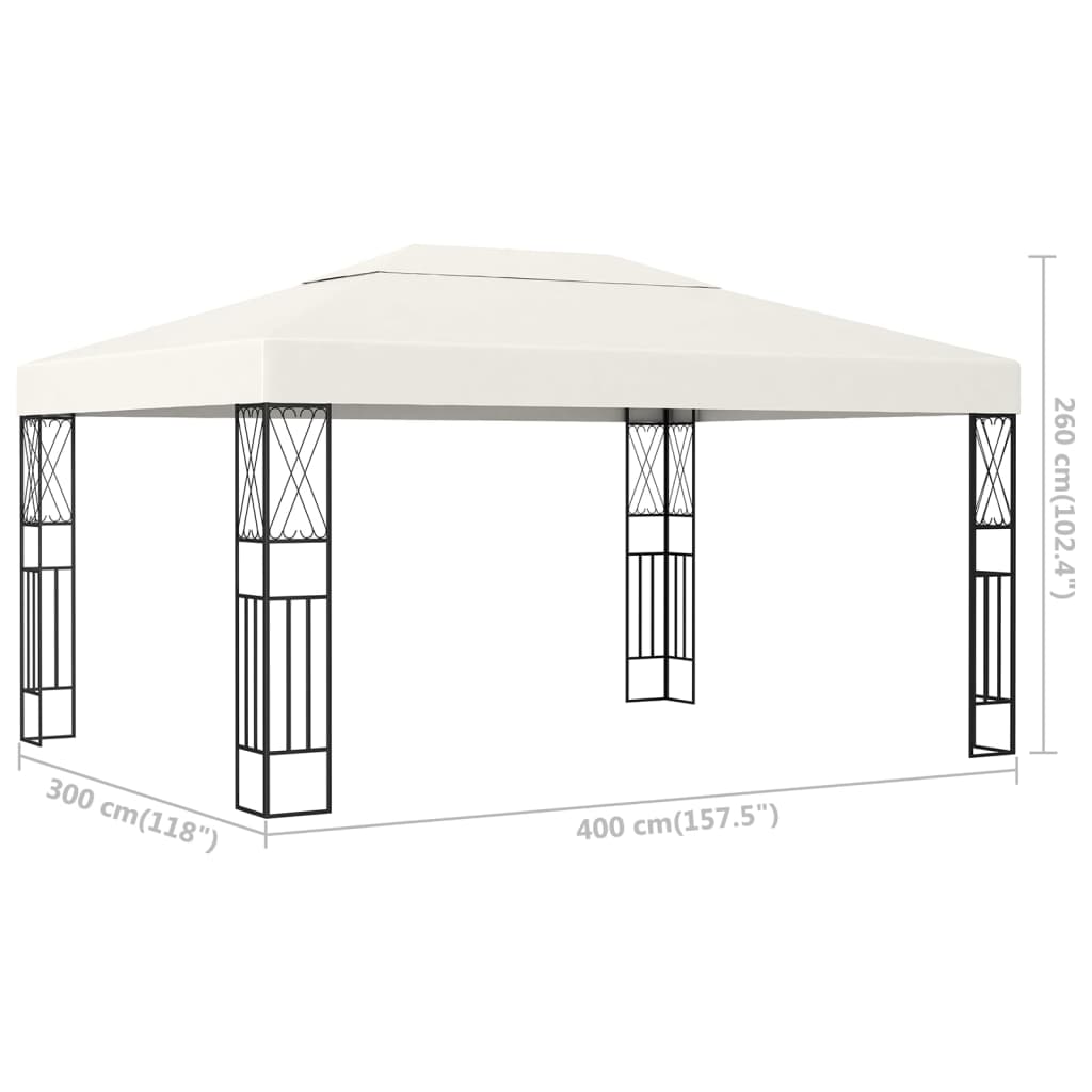 Gazebo 3×4 m tissu crème