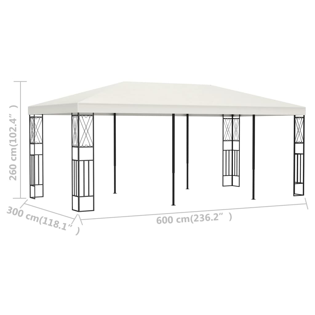 Gazebo 3×6 m tissu crème