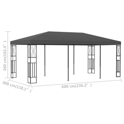 Pavillon 3x6 m Anthrazit Stoff