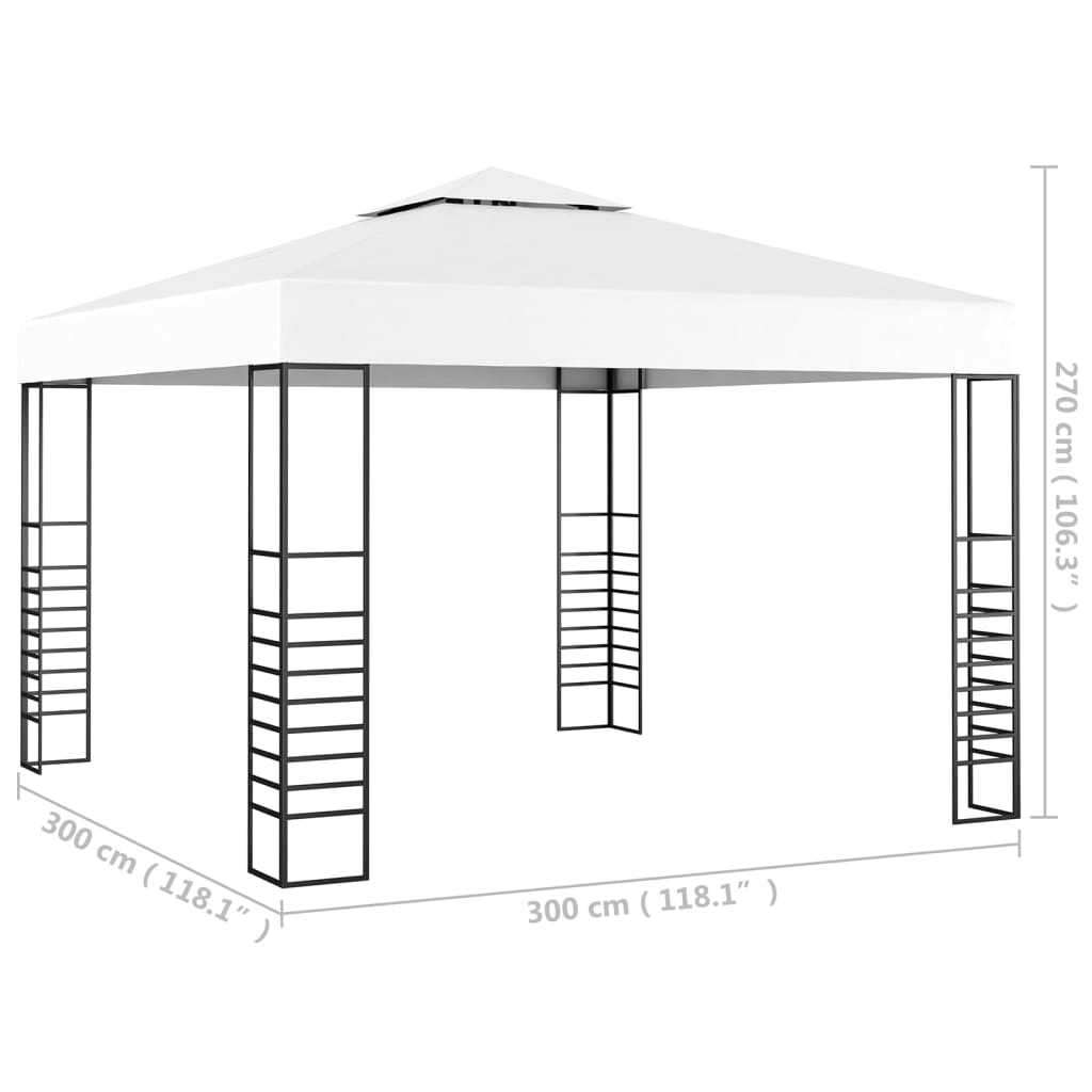 Gartenpavillon 3×3 m Weiß