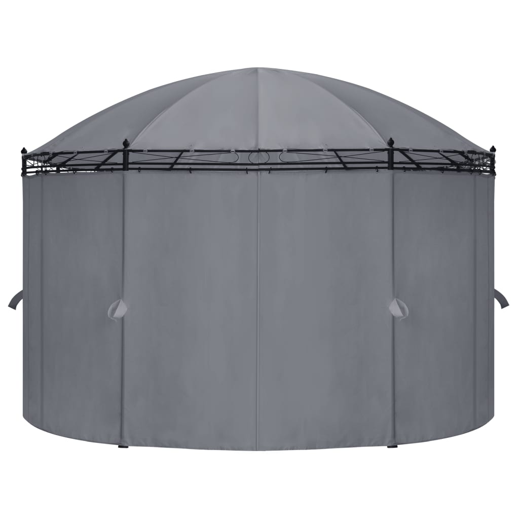 Gazebo avec rideaux 520x349x255 cm anthracite