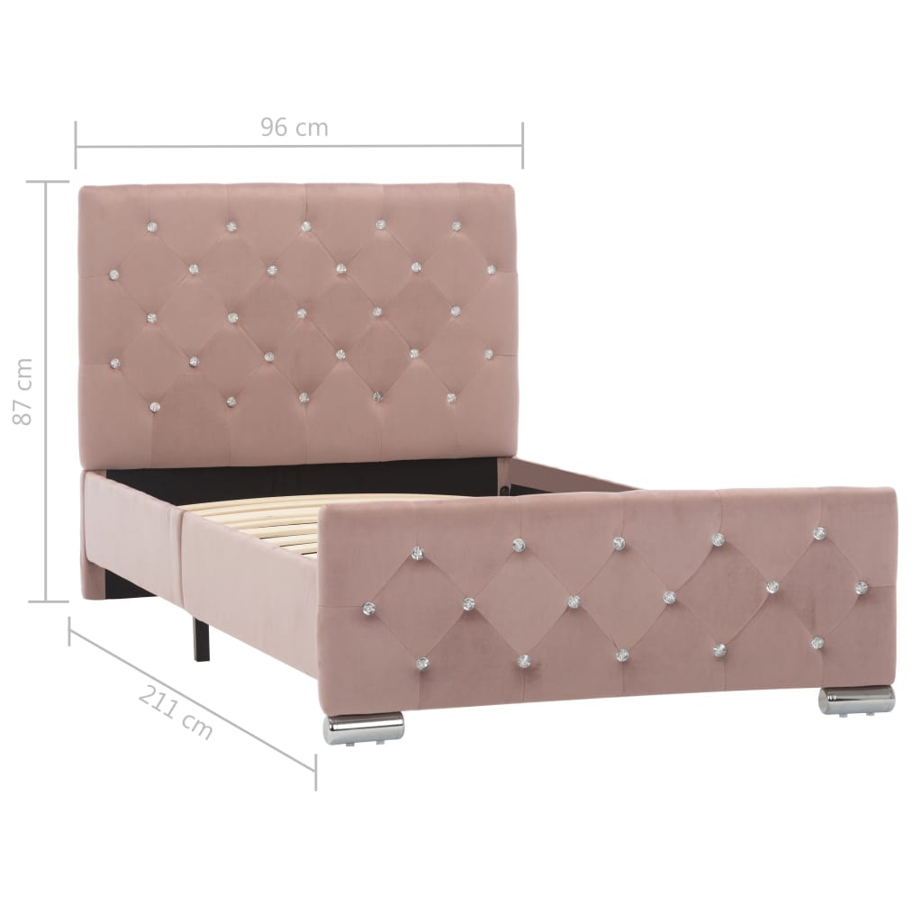 Bettgestell Rosa Samt 90x200 cm
