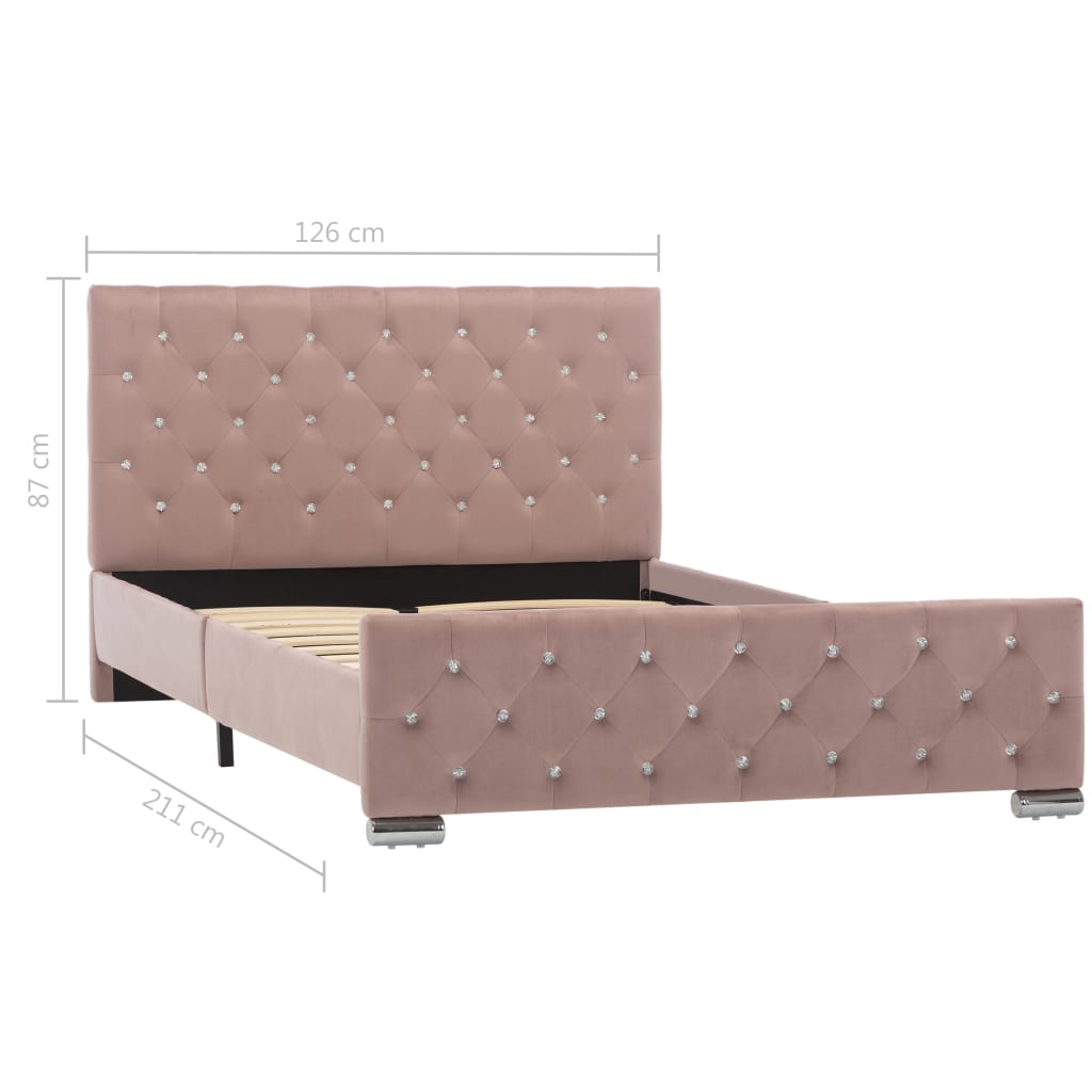 Bettgestell Rosa Samt 120x200 cm