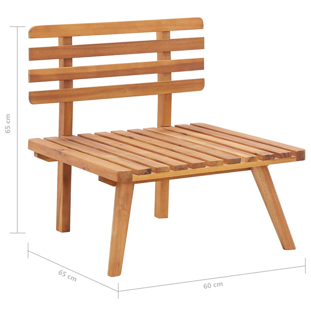 4-tlg. Garten-Lounge-Set mit Auflagen Massivholz Akazie