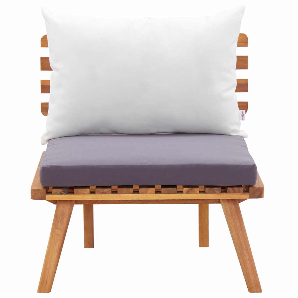 4-tlg. Garten-Lounge-Set mit Auflagen Massivholz Akazie