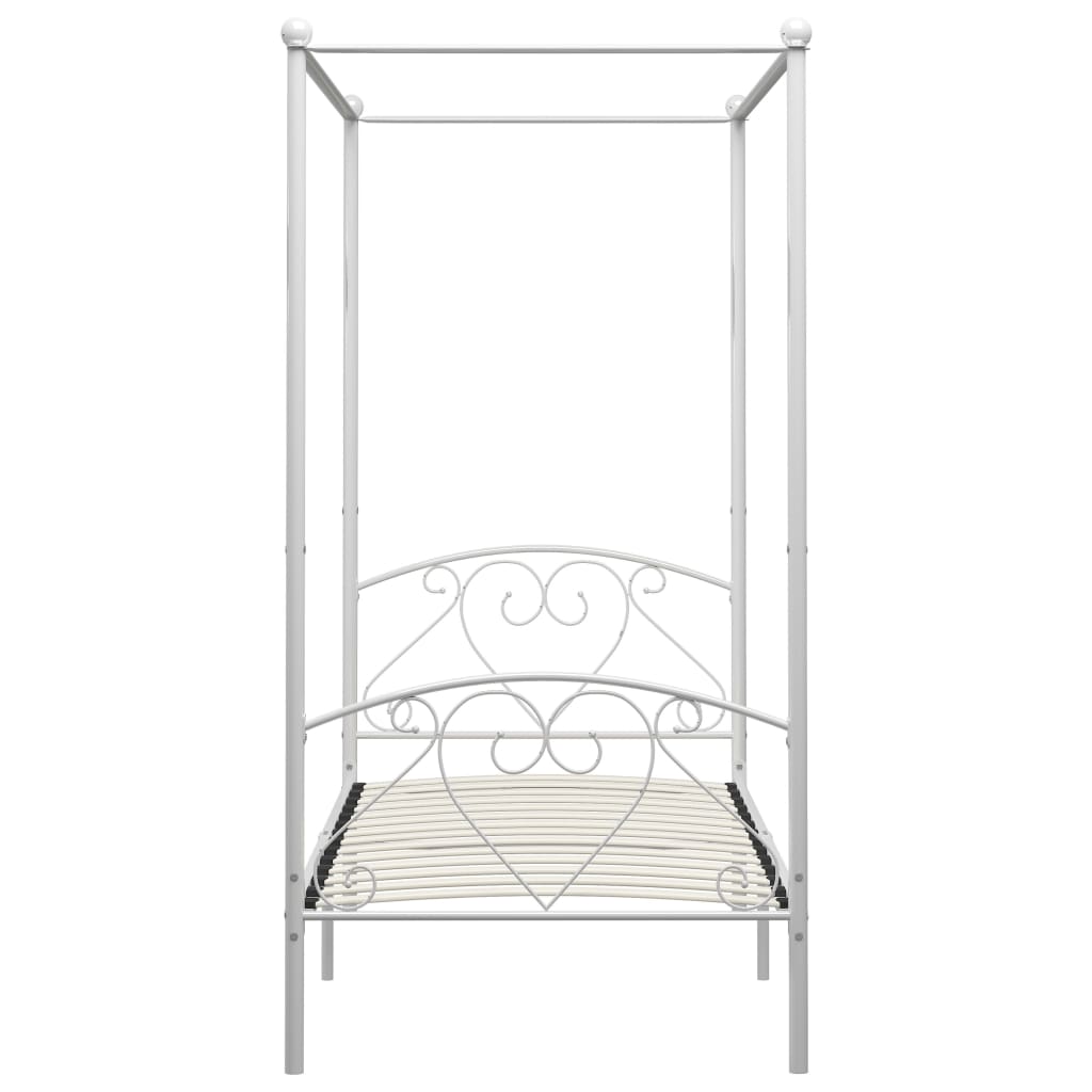 Himmelbett-Gestell Weiß Metall 90 x 200 cm