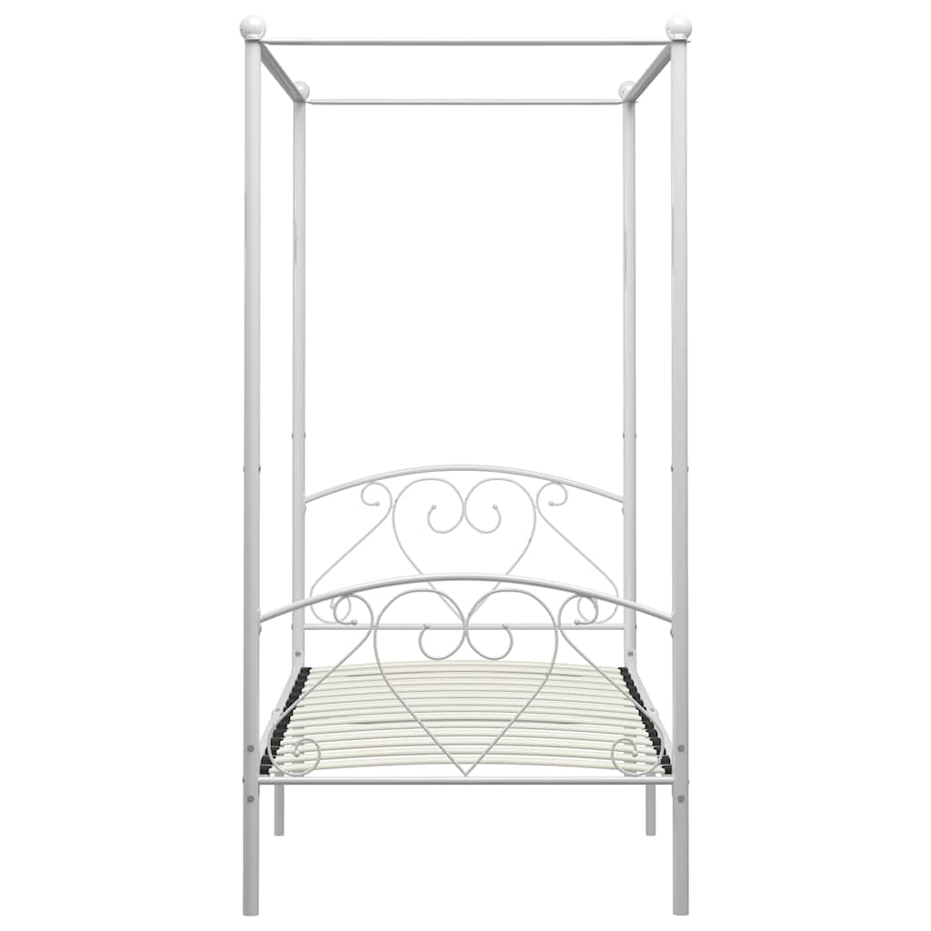 Himmelbett-Gestell Weiß Metall 90 x 200 cm