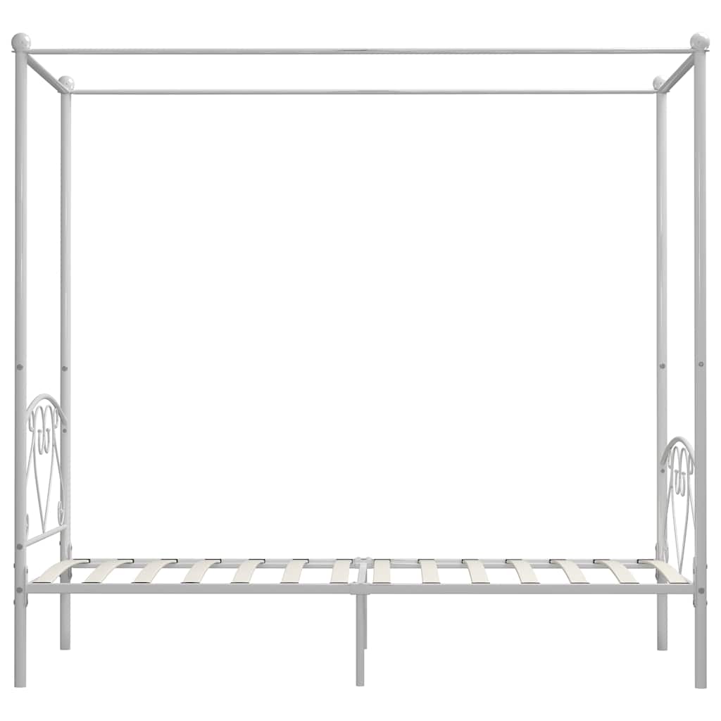 Himmelbett-Gestell Weiß Metall 90 x 200 cm