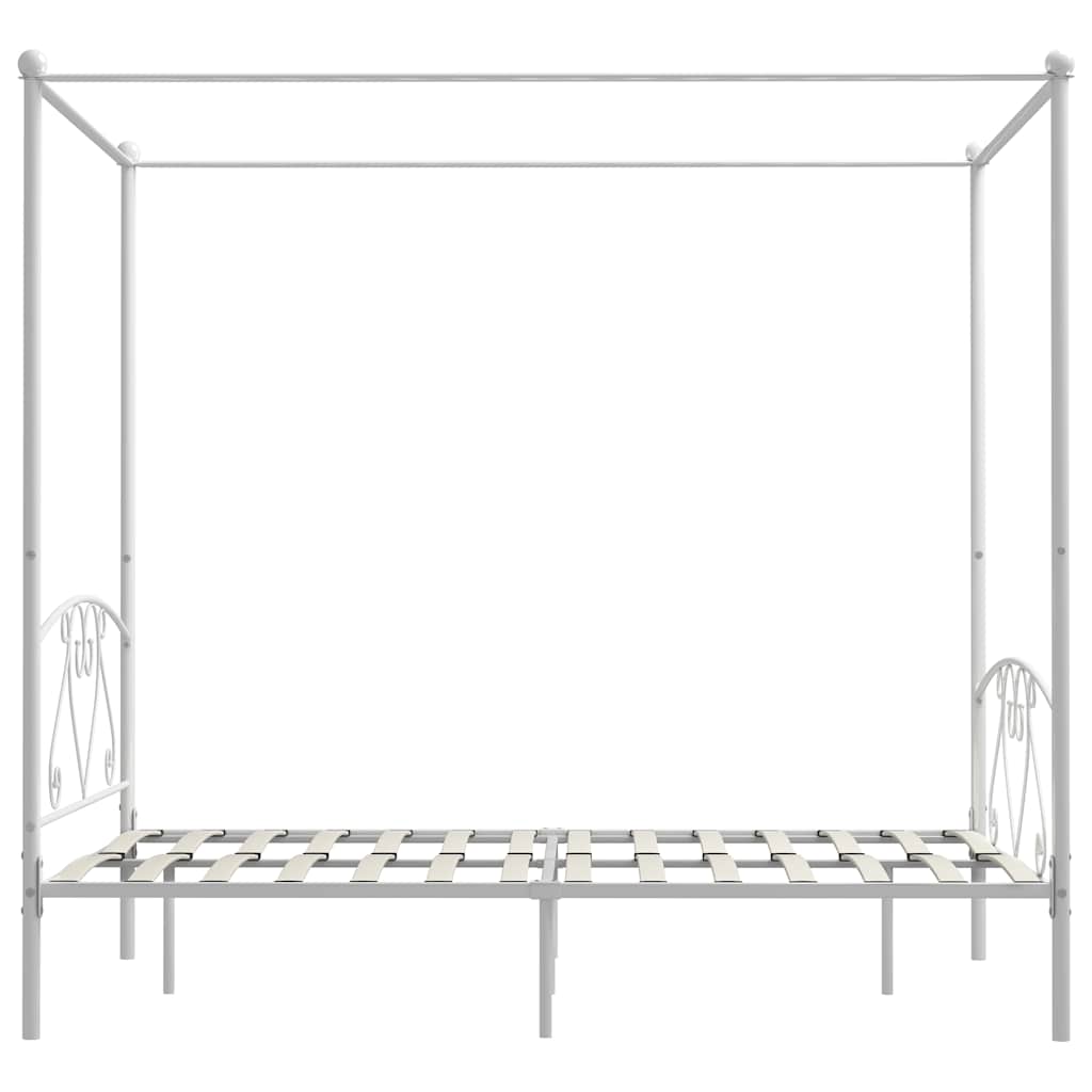 Himmelbett-Gestell Weiß Metall 160 x 200 cm