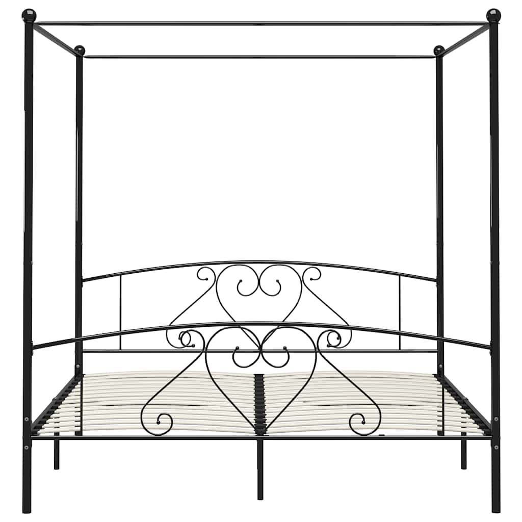 Himmelbett-Gestell Schwarz Metall 180 x 200 cm