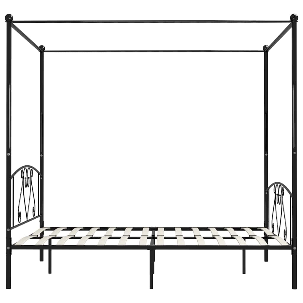 Himmelbett-Gestell Schwarz Metall 180 x 200 cm