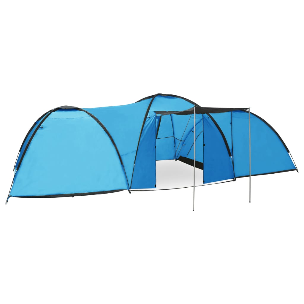 Tente de camping Igloo 650x240x190 cm 8 personnes bleue