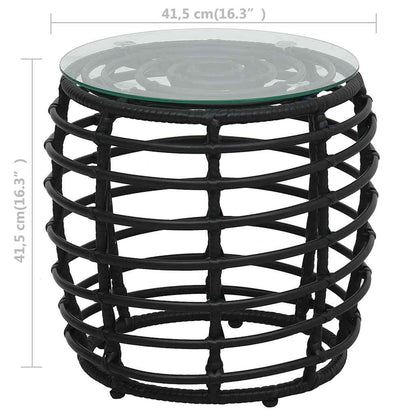 3-tlg. Bistro-Set Poly Rattan Schwarz