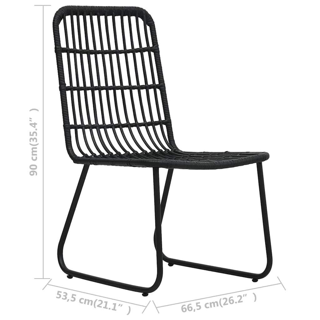 3-tlg. Bistro-Set Poly Rattan Schwarz