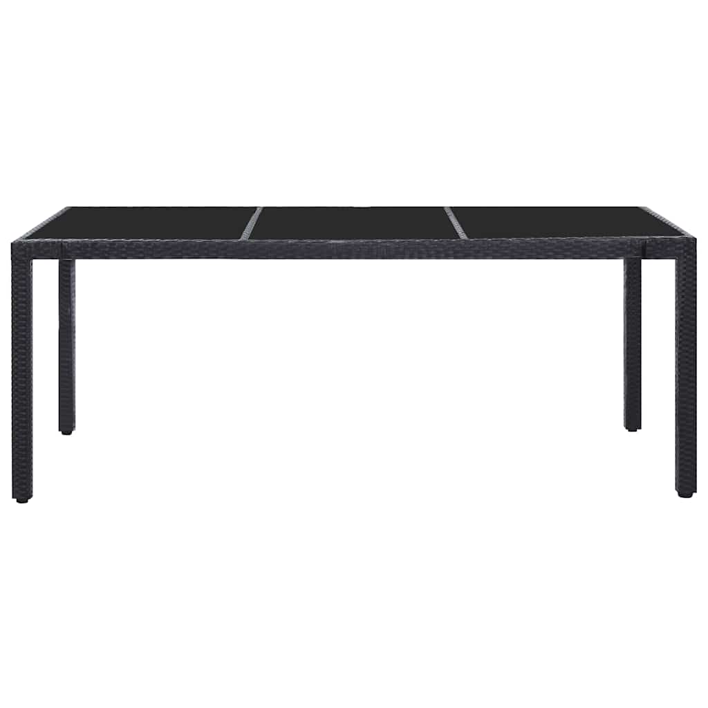 9-tlg. Garten-Essgruppe Poly Rattan Schwarz