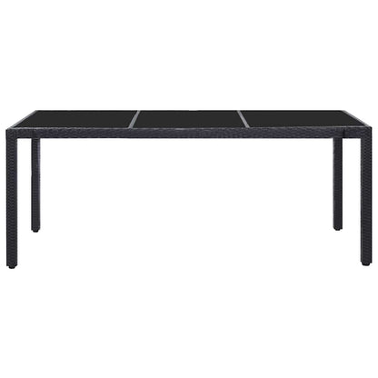 9-tlg. Garten-Essgruppe Poly Rattan Schwarz