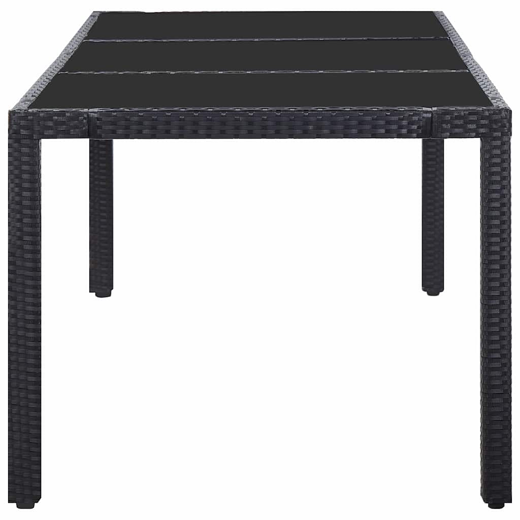 9-tlg. Garten-Essgruppe Poly Rattan Schwarz