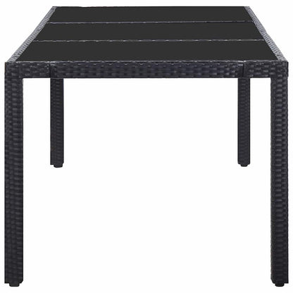 9-tlg. Garten-Essgruppe Poly Rattan Schwarz