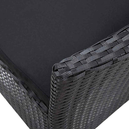 5-tlg. Garten-Essgruppe Poly Rattan Schwarz