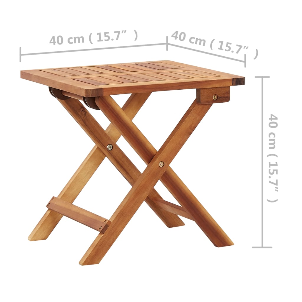 Garten-Couchtisch Klappbar 40x40x40 cm Massivholz Akazie