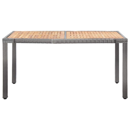 7-tlg. Garten-Essgruppe mit Auflagen Poly Rattan Grau