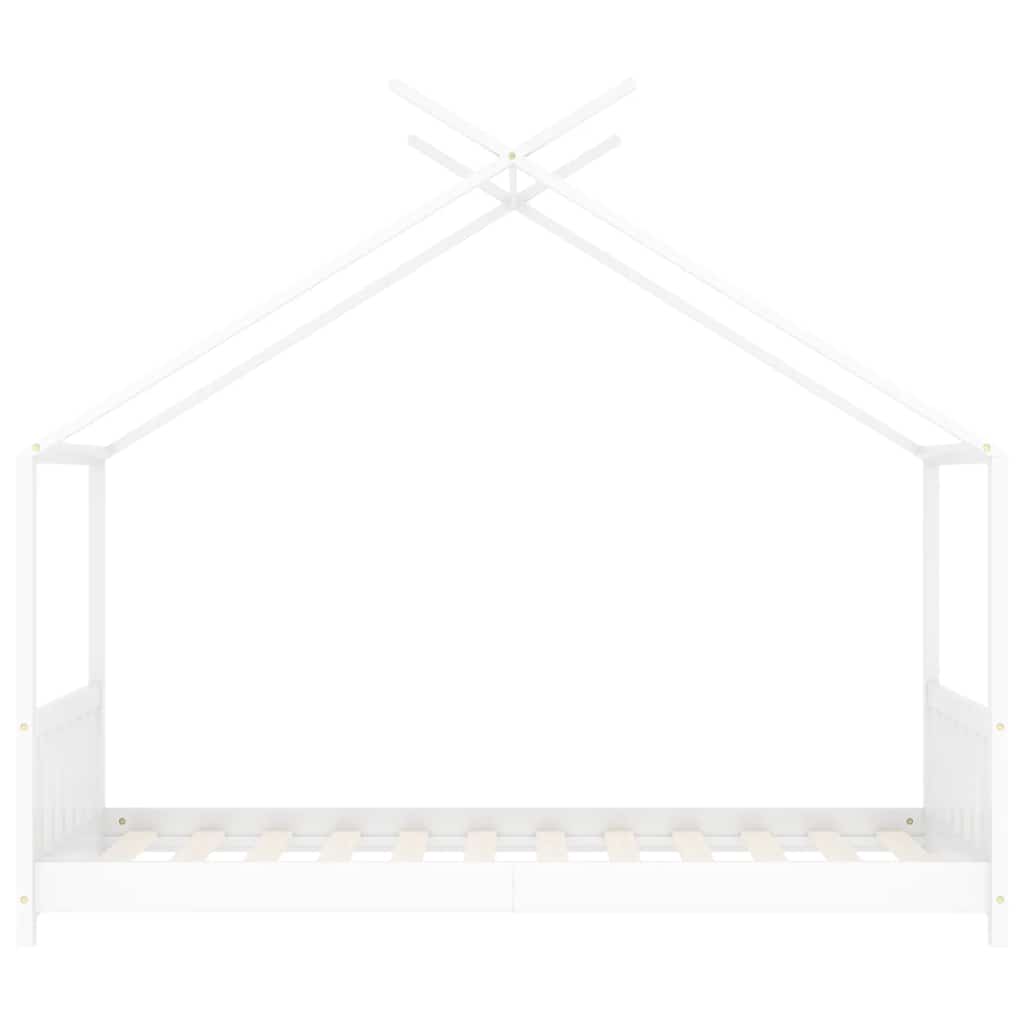 Kinder-Bettgestell Weiß Massivholz Kiefer 70 x 140 cm