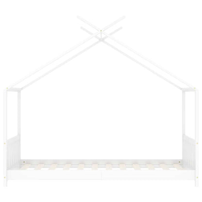 Kinder-Bettgestell Weiß Massivholz Kiefer 70 x 140 cm