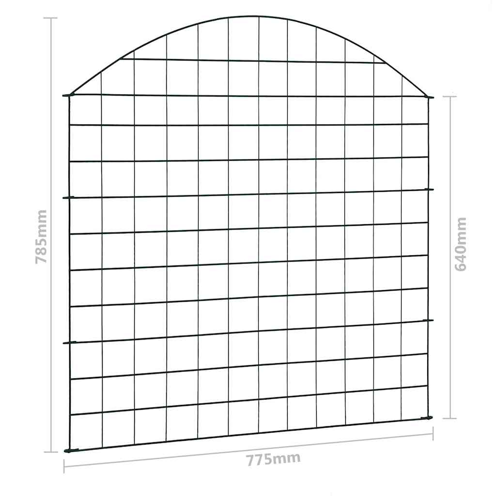 Gartenzaun Set Konvex 77,5x78,5 cm Grün