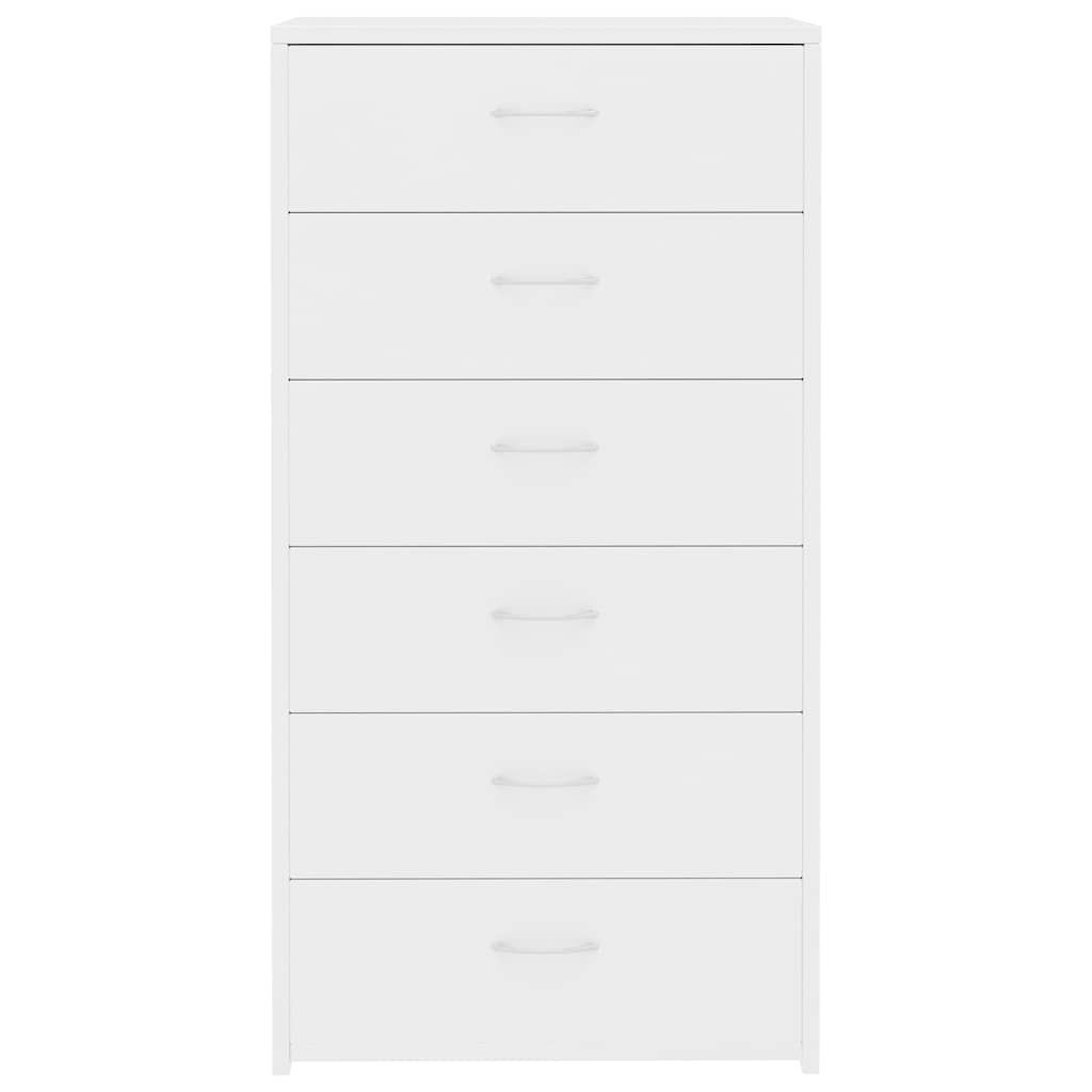 Sideboard mit 6 Schubladen Weiß 50x34x96 cm Holzwerkstoff
