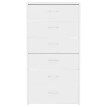 Sideboard mit 6 Schubladen Weiß 50x34x96 cm Holzwerkstoff