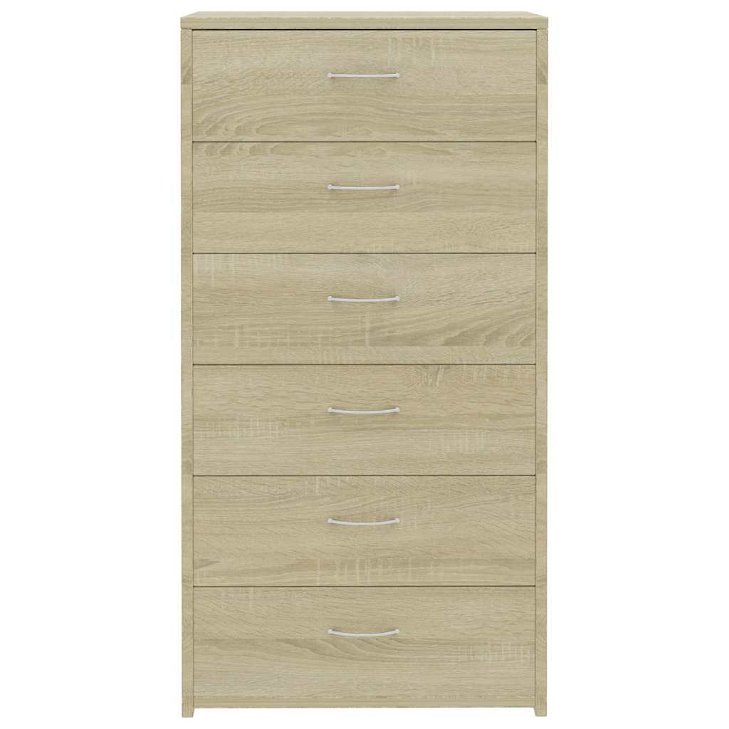 Sideboard 6 Schubladen Sonoma-Eiche 50x34x96 cm Holzwerkstoff