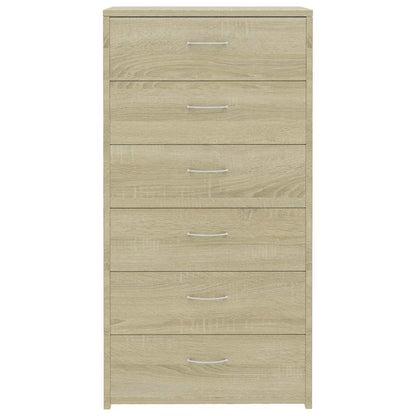 Sideboard 6 Schubladen Sonoma-Eiche 50x34x96 cm Holzwerkstoff