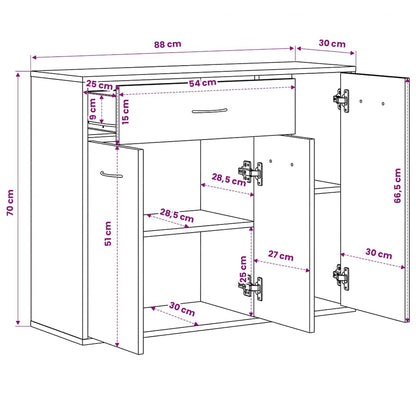 Sideboard Betongrau 88x30x70 cm Holzwerkstoff