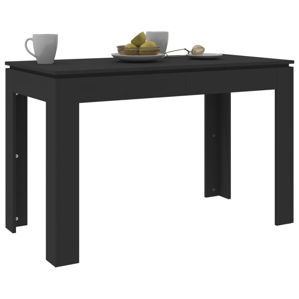 Table à manger noire 120x60x76 cm en bois