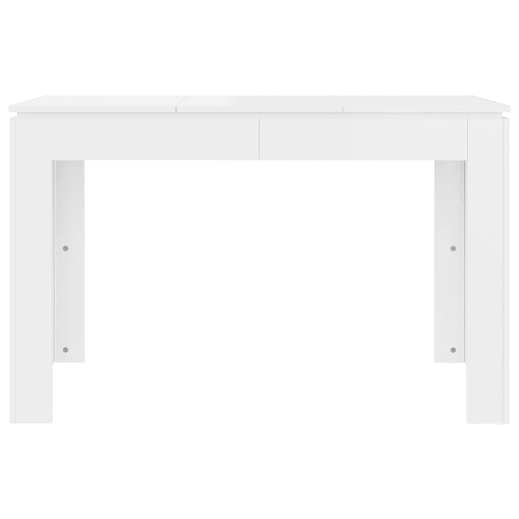 Table à manger blanc brillant 120x60x76 cm en bois