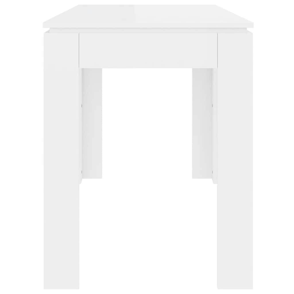 Table à manger blanc brillant 120x60x76 cm en bois