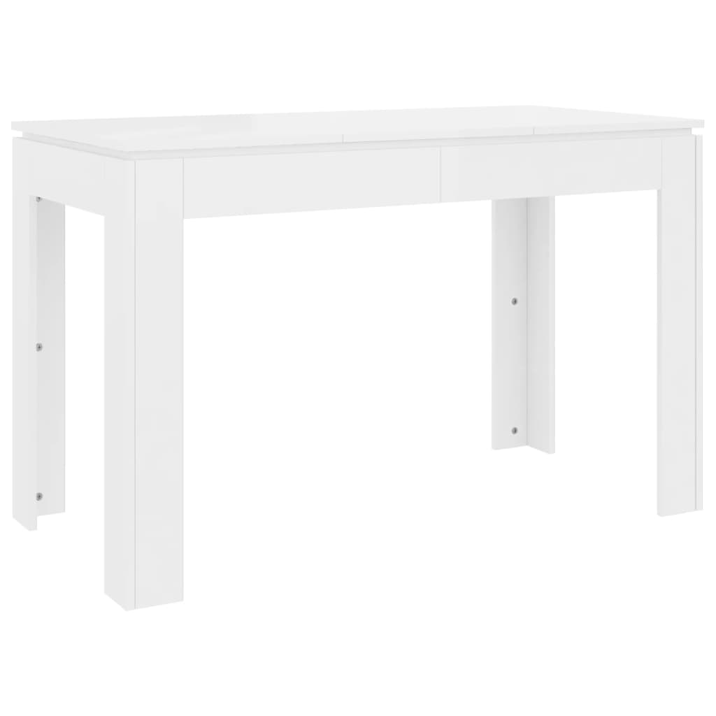 Table à manger blanc brillant 120x60x76 cm en bois