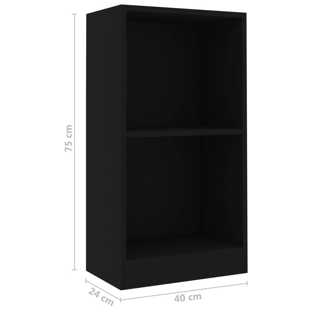 Bibliothèque noire 40x24x75 cm en bois