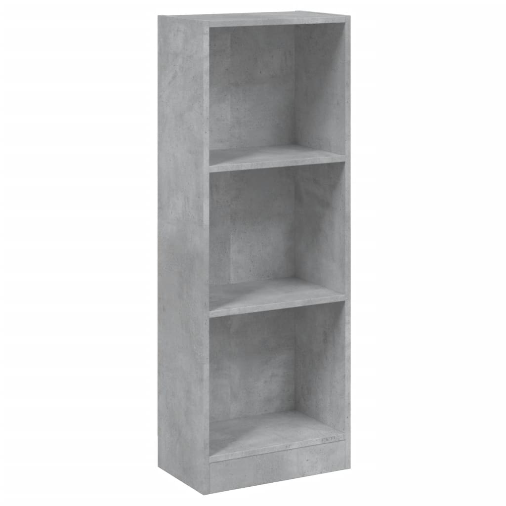 Bücherregal 3 Fächer Betongrau 40x24x109 cm Holzwerkstoff