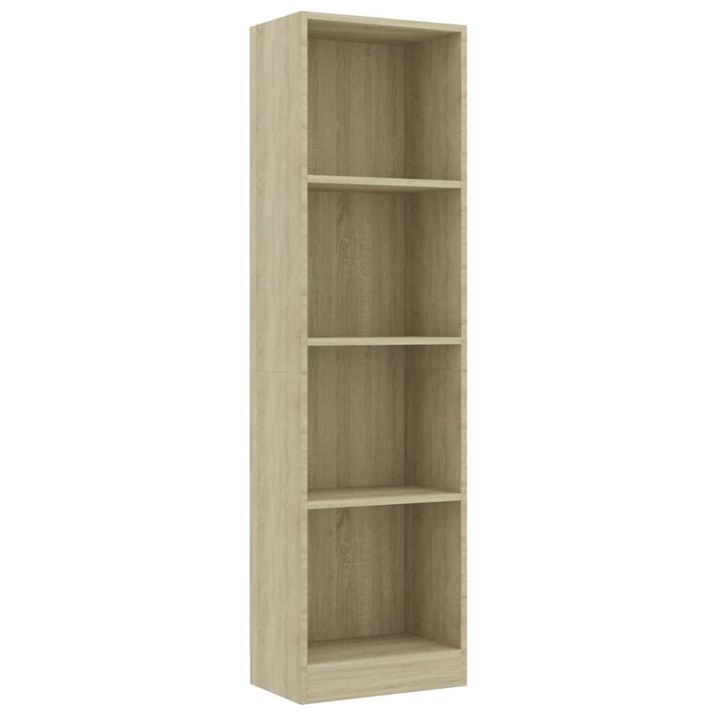 Bibliothèque 4 compartiments chêne Sonoma 40x24x142 cm matière bois