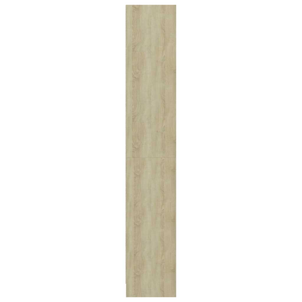 Bücherregal 4 Fächer Weiß Sonoma-Eiche 40x24x142 Holzwerkstoff