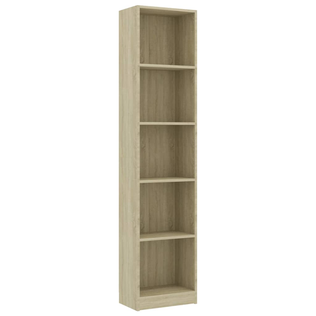 Bibliothèque 5 compartiments chêne Sonoma 40x24x175 cm matière bois