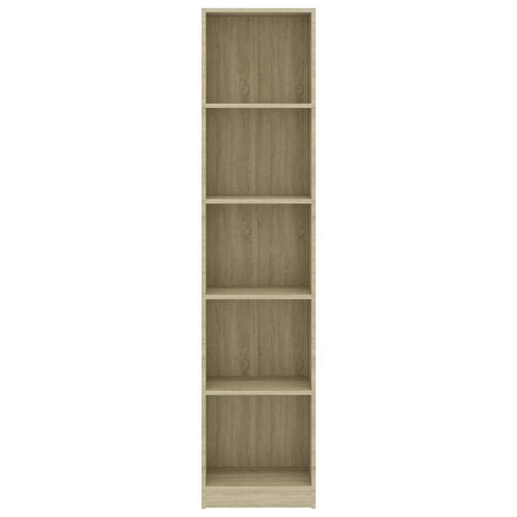 Bücherregal 5 Fächer Sonoma-Eiche 40x24x175 cm Holzwerkstoff