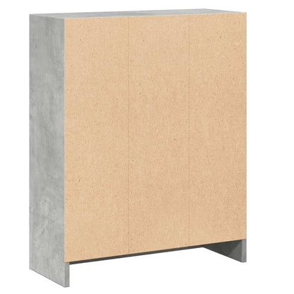 Bücherregal Betongrau 60x24x76 cm Holzwerkstoff