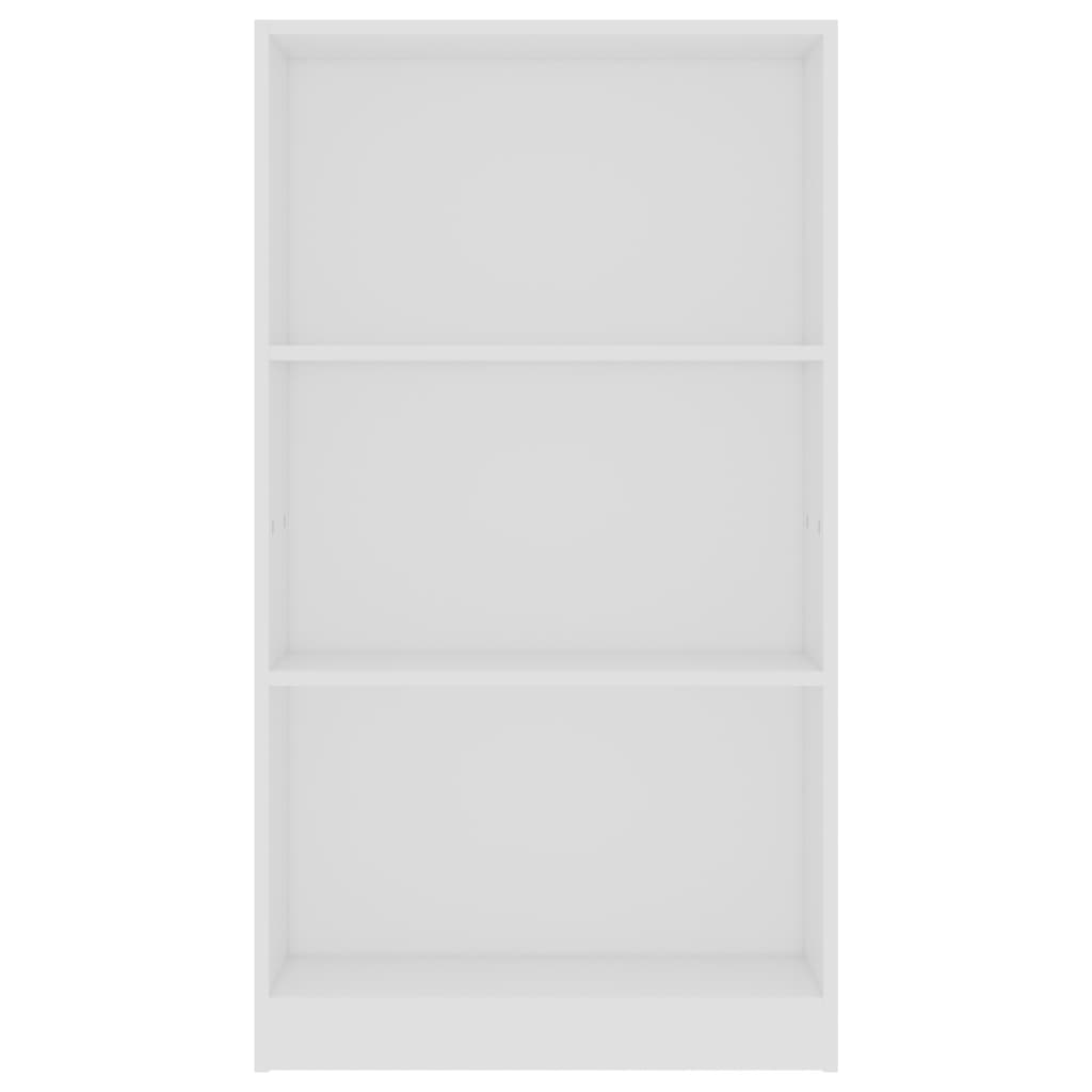 Bibliothèque 3 compartiments blanc 60x24x109 cm en bois